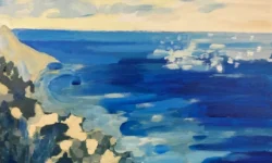 Xx pier tancredi de coll', il mare, acrilico su tela, cm x ,