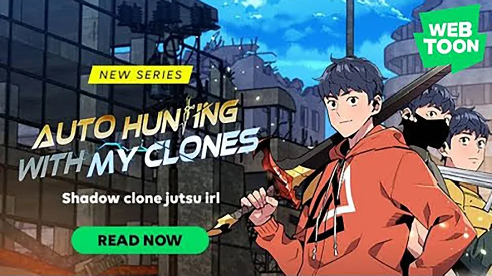 Auto hunting with my clones webtoon cover