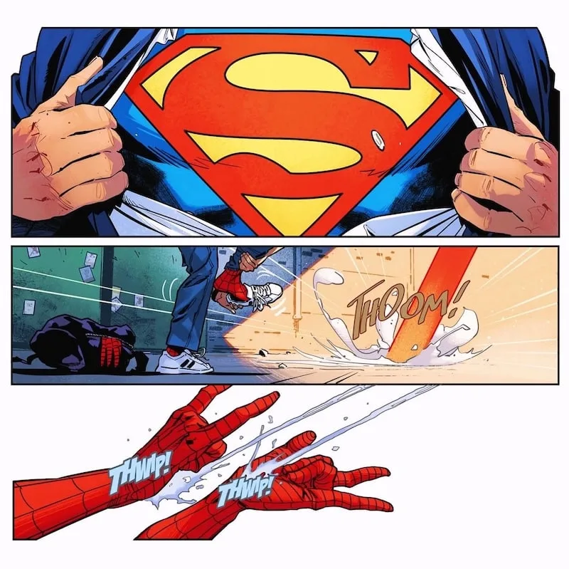 Superman spider man pagina anteprima