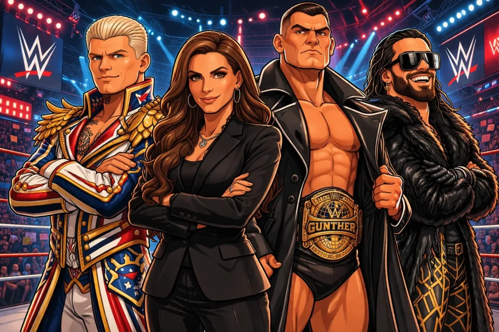 Cody Rodhes Stephanie McMahon e con Gunthe e Seth
