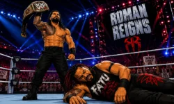 Roman reigns che alza la cintura contro jacob fatu