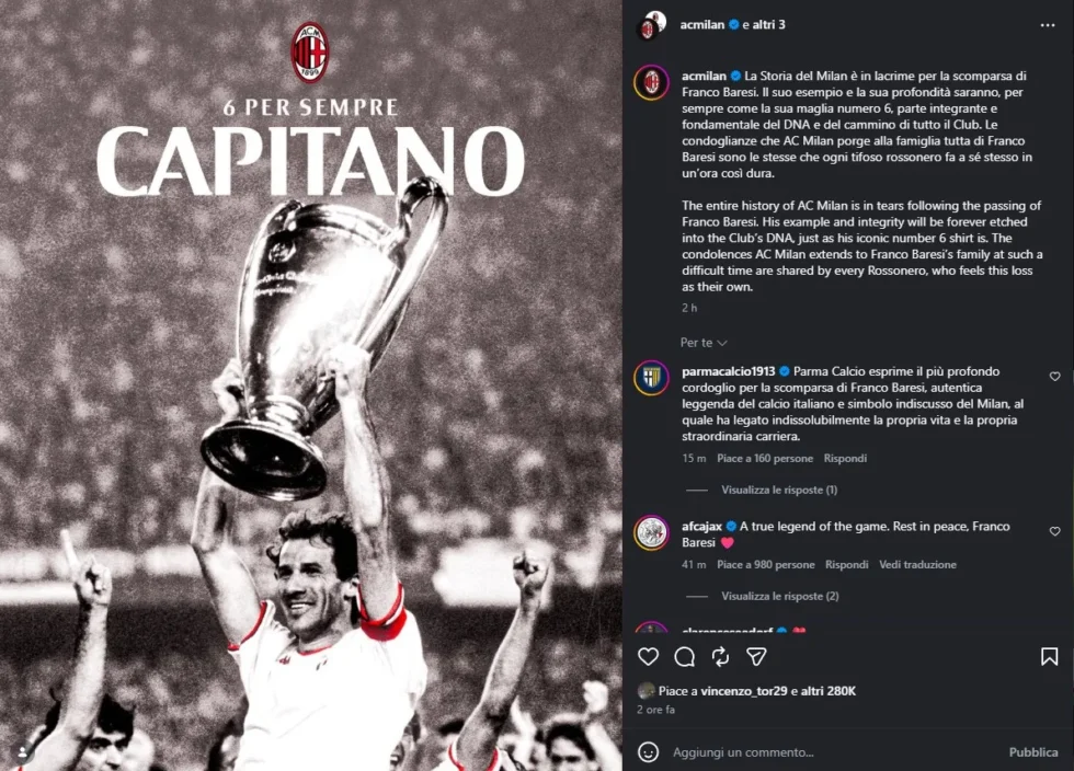 Addio franco baresi