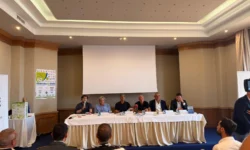 Conferenza stampa traversata, da sinistra paolo messina, bruno pecora, mimmo pellegrino, alfredo porcaro, tino scopelliti, giuseppe cotroneo