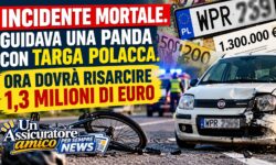 INCIDENTE MORTALE. GUIDAVA UNA PANDA CON TARGA POLACCA. ORA DOVRA' RISARCIRE 1.3 MILIONI DI EURO.